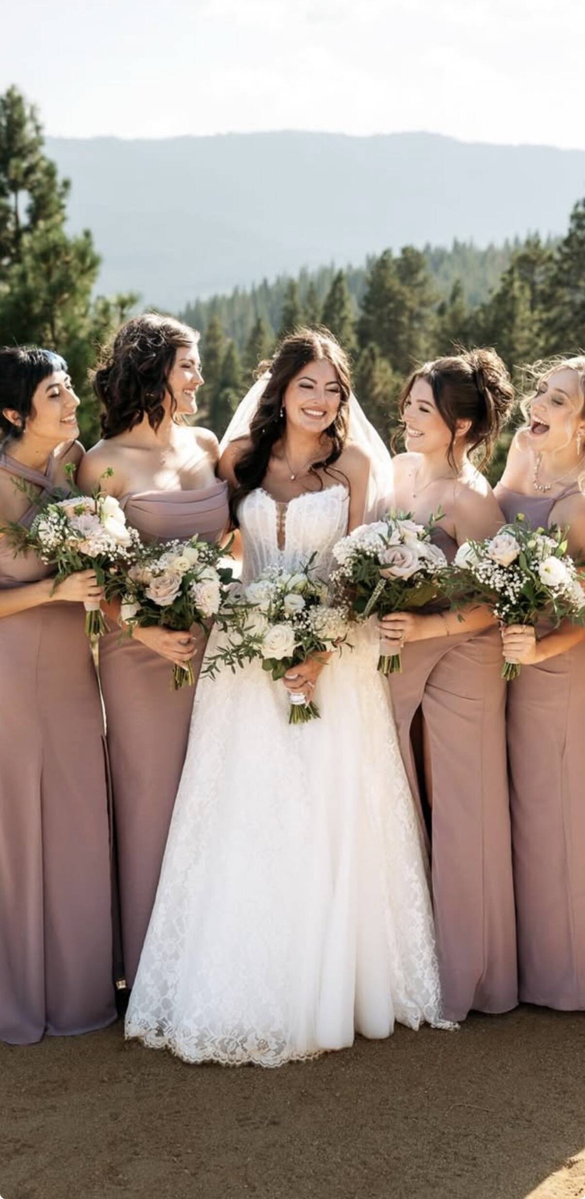 alterations for bridesmaid dresses MACloth Spaghetti Straps V Neck Long Bridesmaid Dress Vintage Dusty La